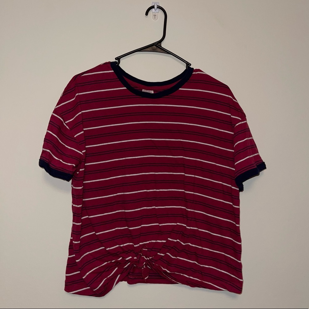 Maroon striped top